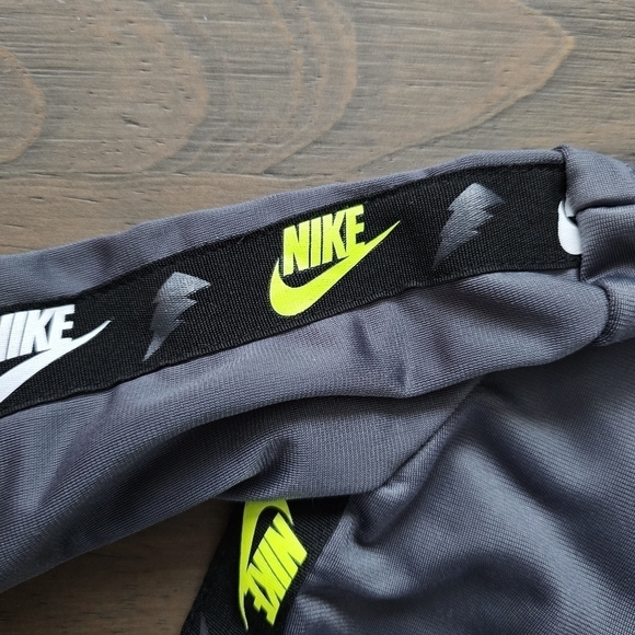 Nike Baby Boys Long Sleeve Tricot Taping Coverall - charcoal gray, black, neon - Picture 4 of 7